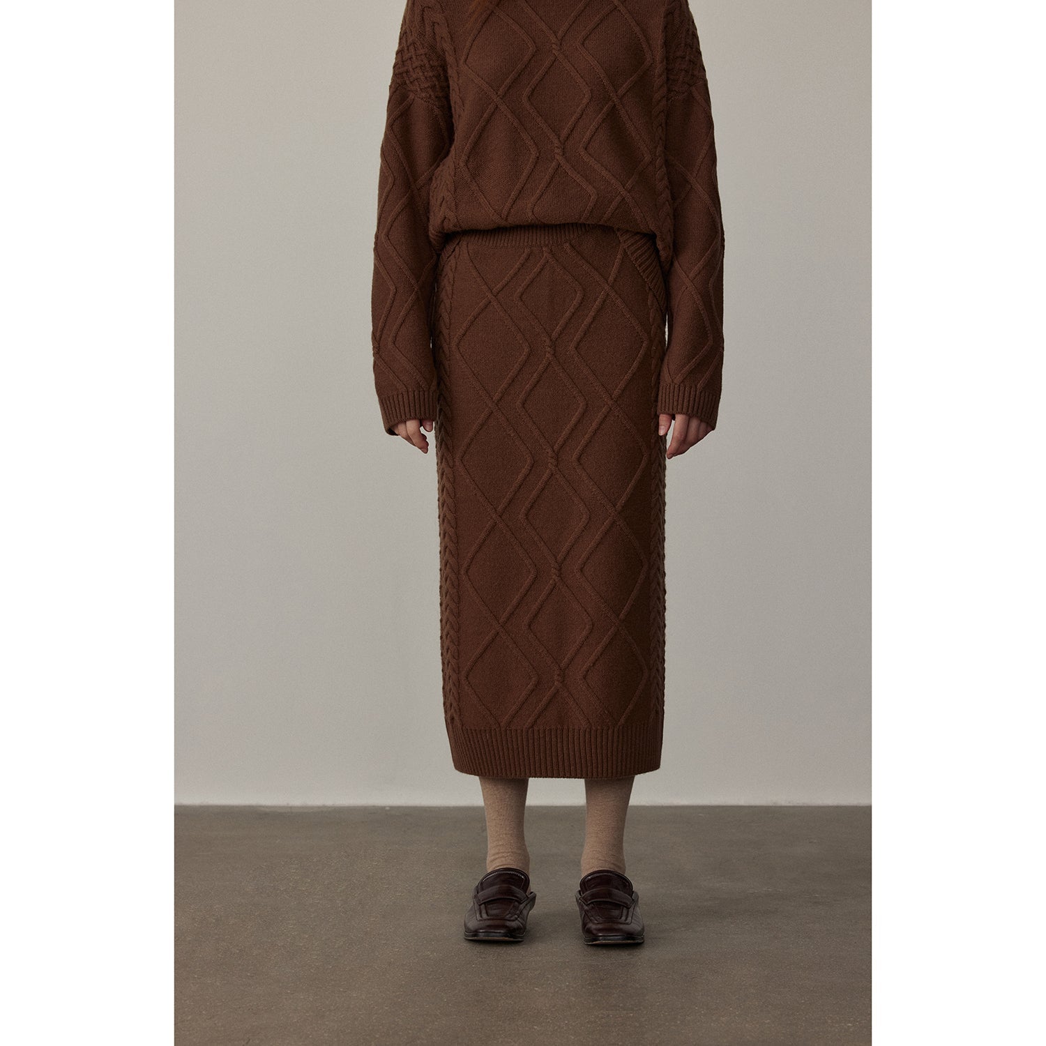 "Rozen Maiden" 26S Australian Merino Wool Cable Skirt-1