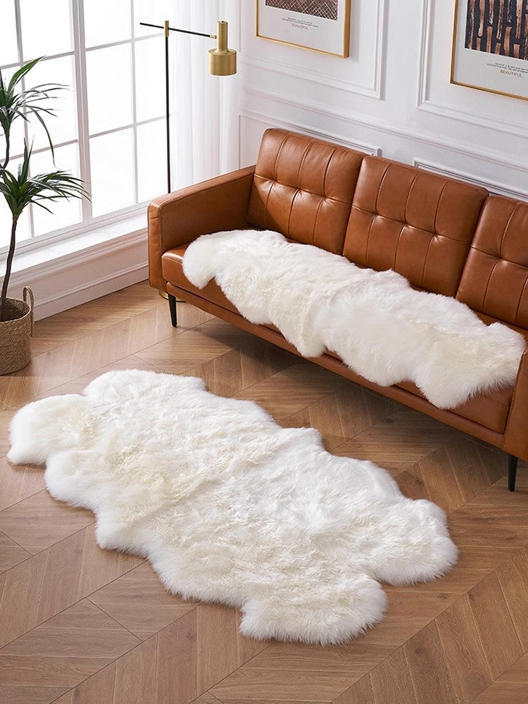 New Zealand imported wool carpet sofa cushion whole sheepskin cushion floor mat-2