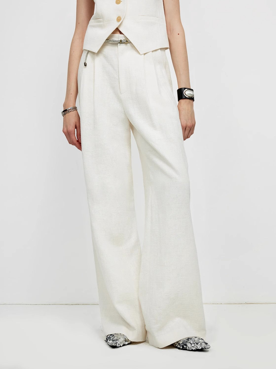 "Diary of an Old Friend" Customized Breathable Ramie Oversize Suit Vest Set-5