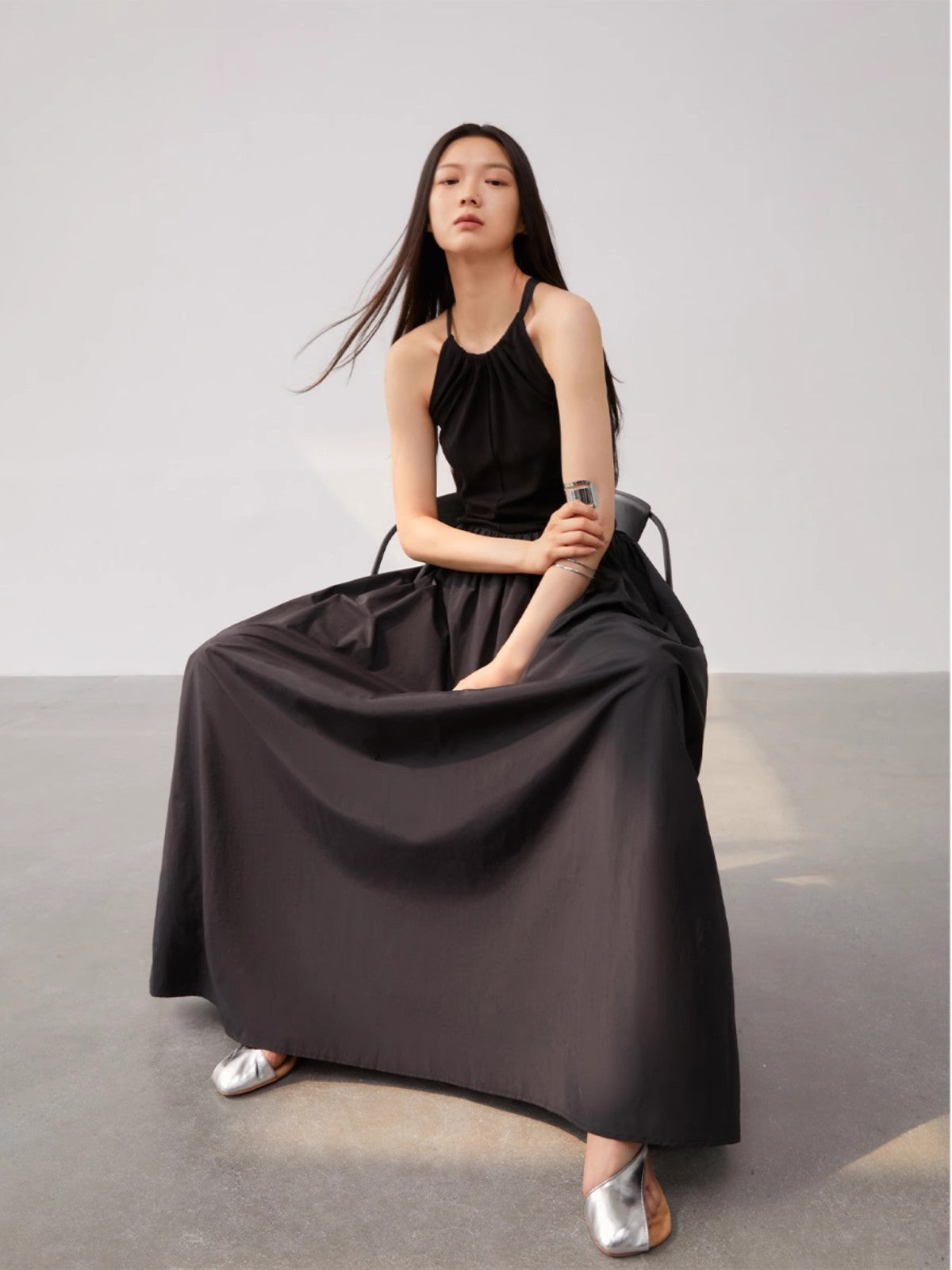 Messenger Under the Moon Large Hem Elegant Sleeveless Vest Long Dresses-2