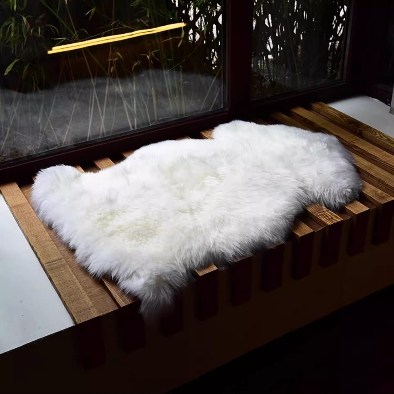 New Zealand imported wool carpet sofa cushion whole sheepskin cushion floor mat-0