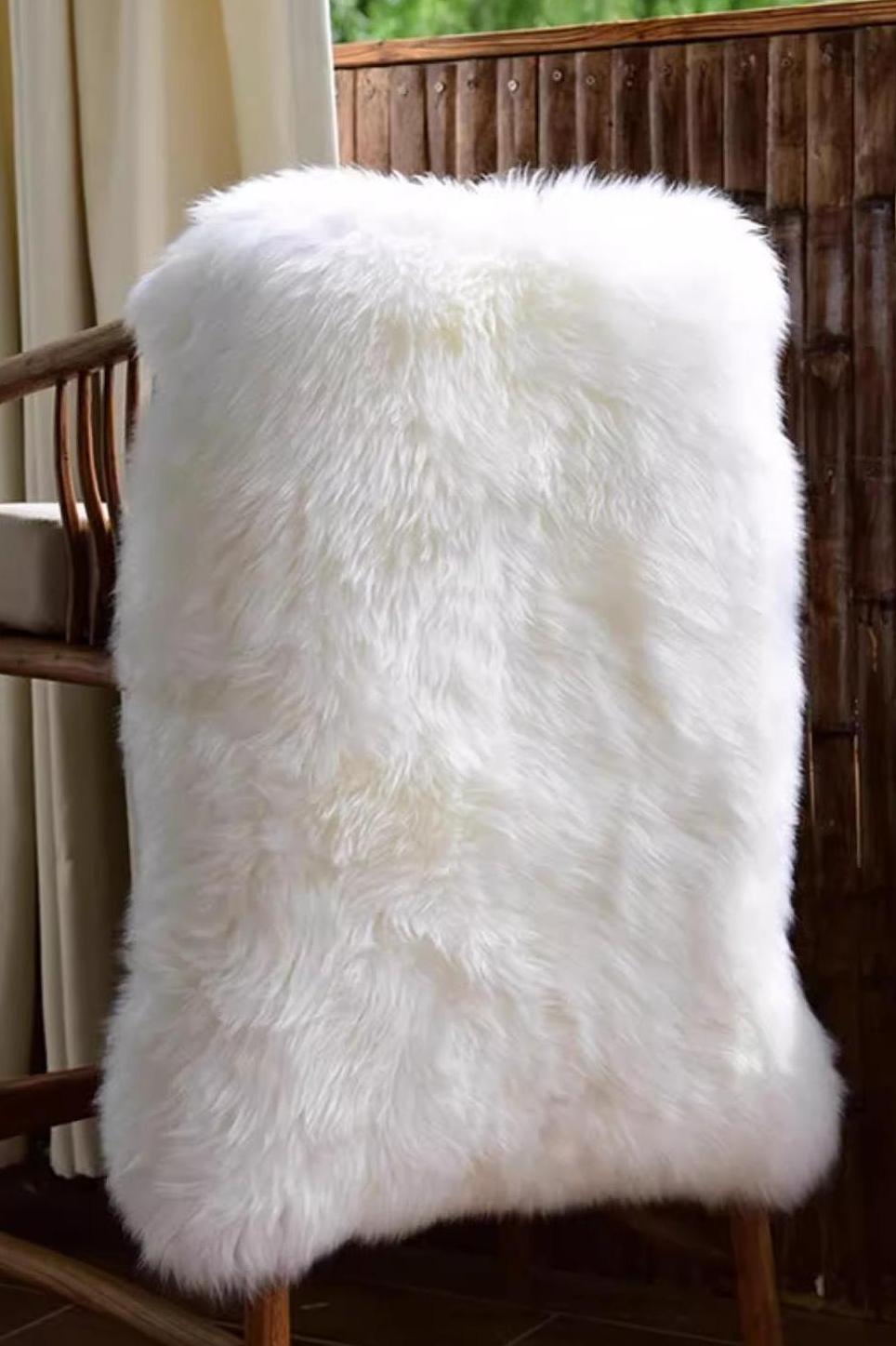 New Zealand imported wool carpet sofa cushion whole sheepskin cushion floor mat-1