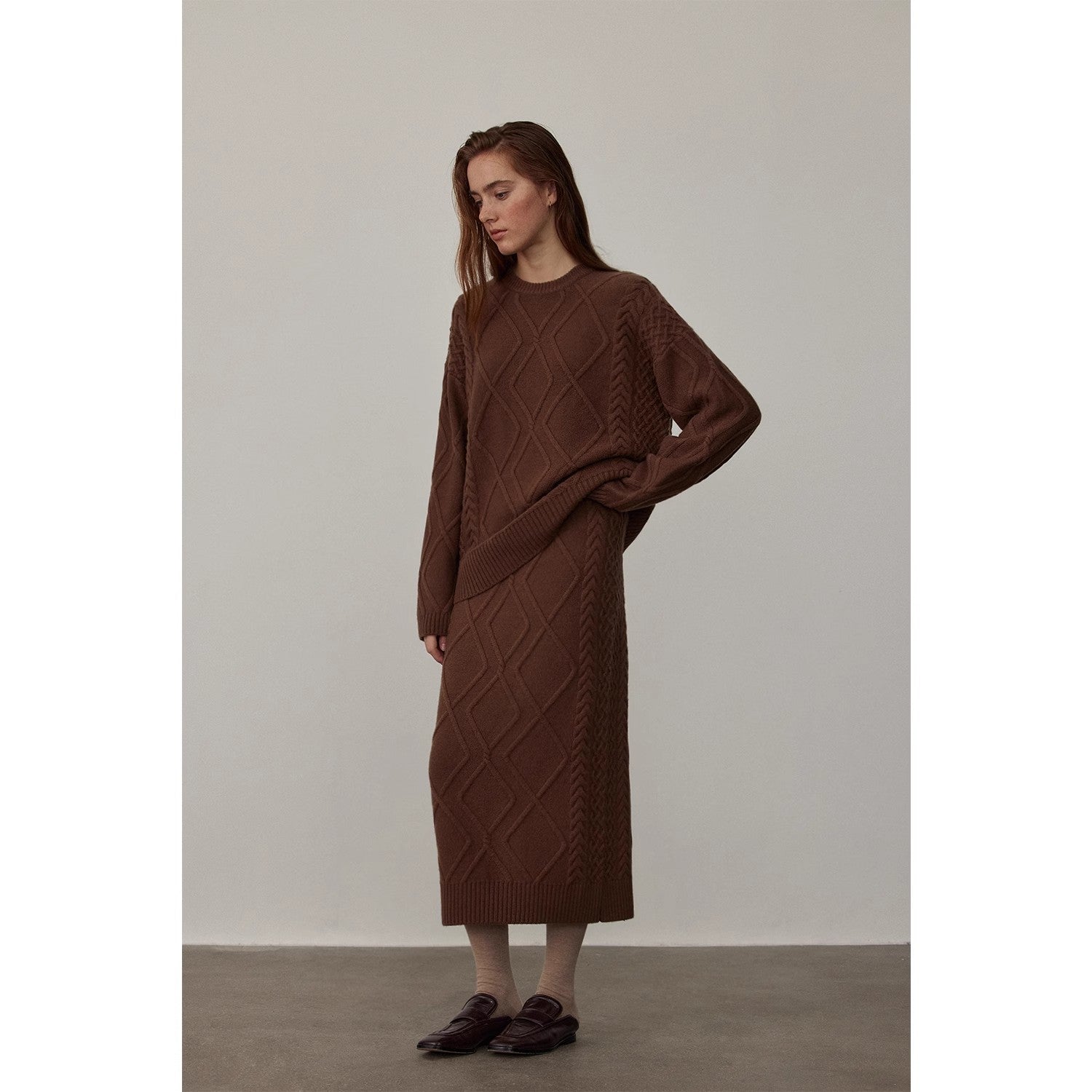 "Rozen Maiden" 26S Australian Merino Wool Cable Skirt-0