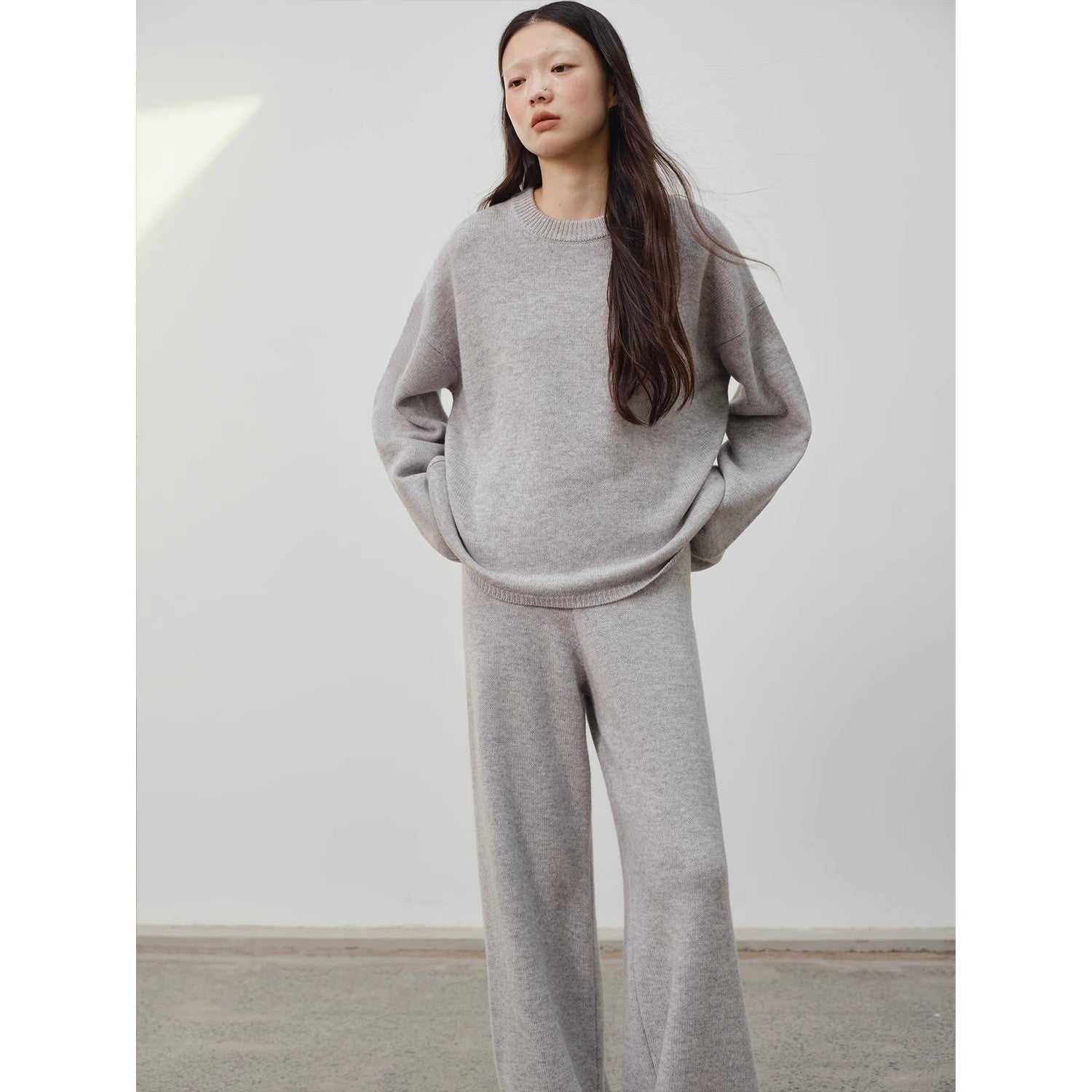 Wilderness Chasing Truth Minimalist Loose Wool Knit + Pants-4