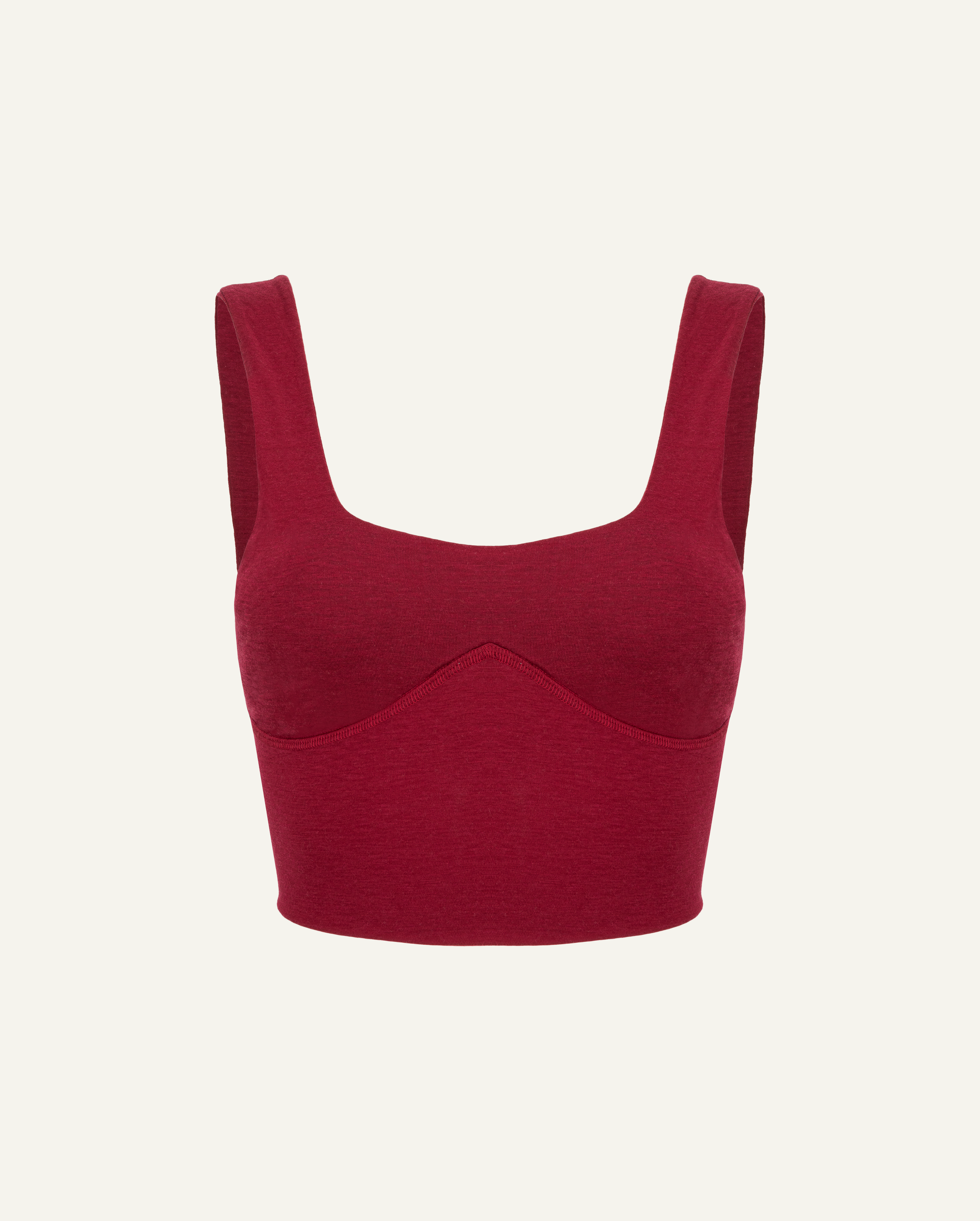 Women's Lyocell/Wool Sports Bra - Burgundy-0