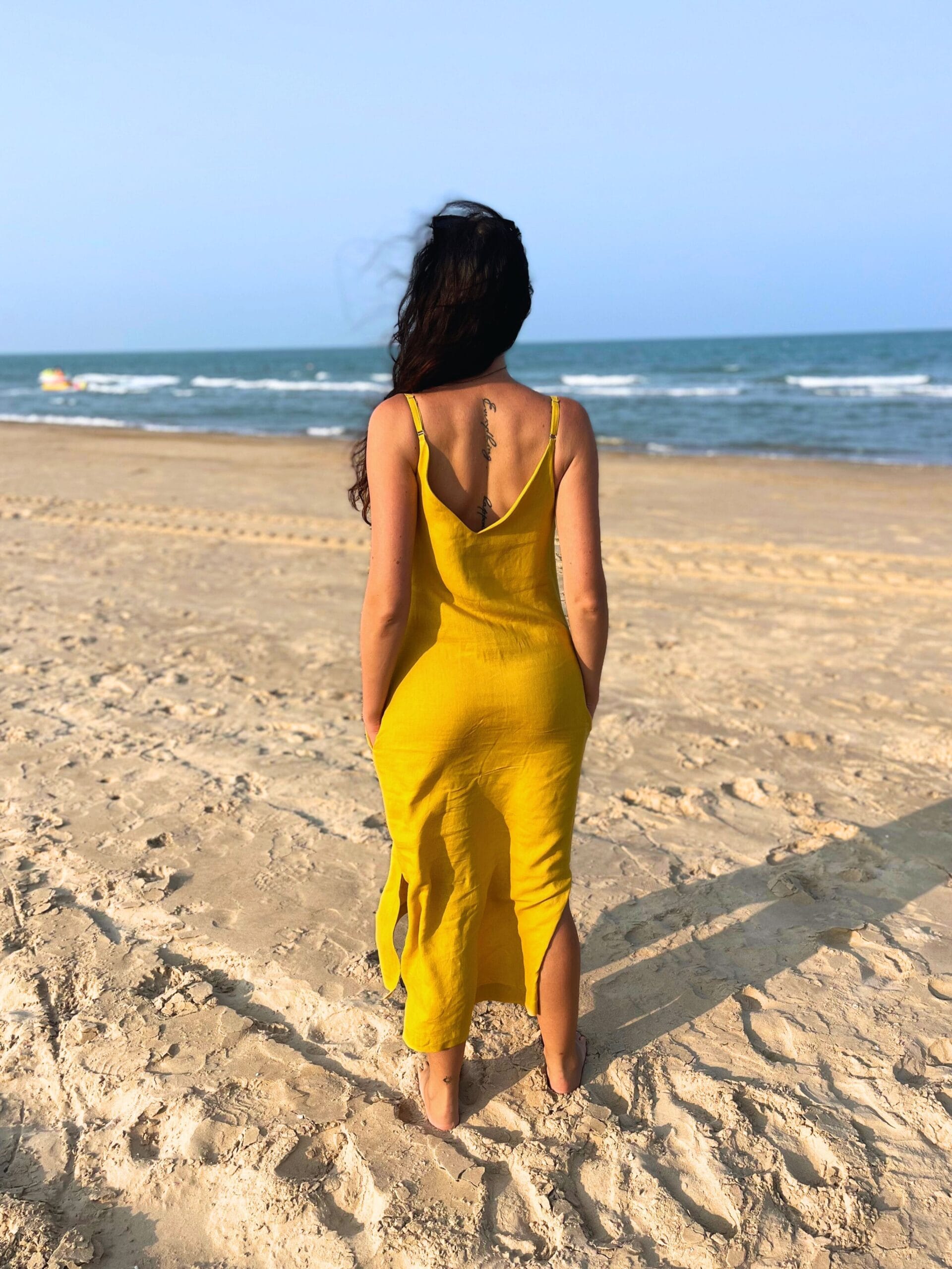 Linen Maxi Dress with Pockets-3