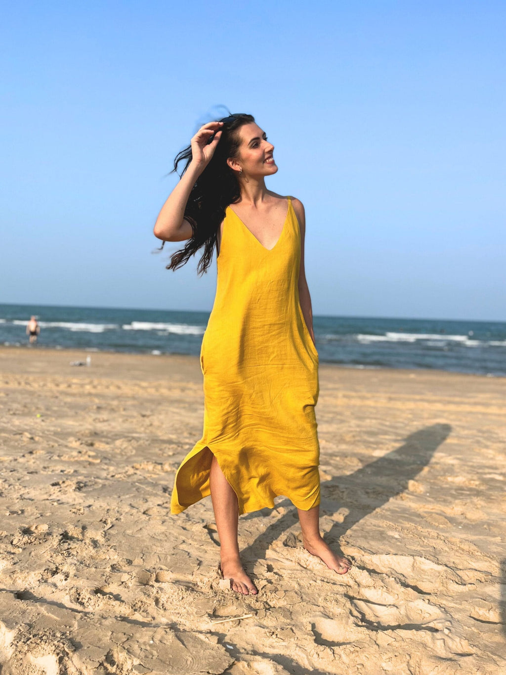 Linen Maxi Dress with Pockets-5