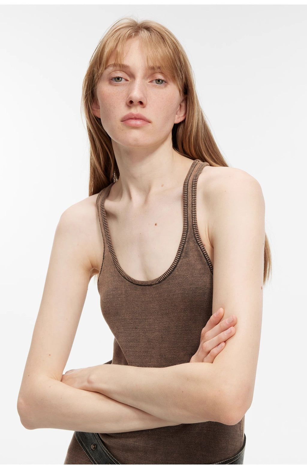 "Cool Girl Recipe" Luxury brand exclusive ferment-washed distressed vest dress-1