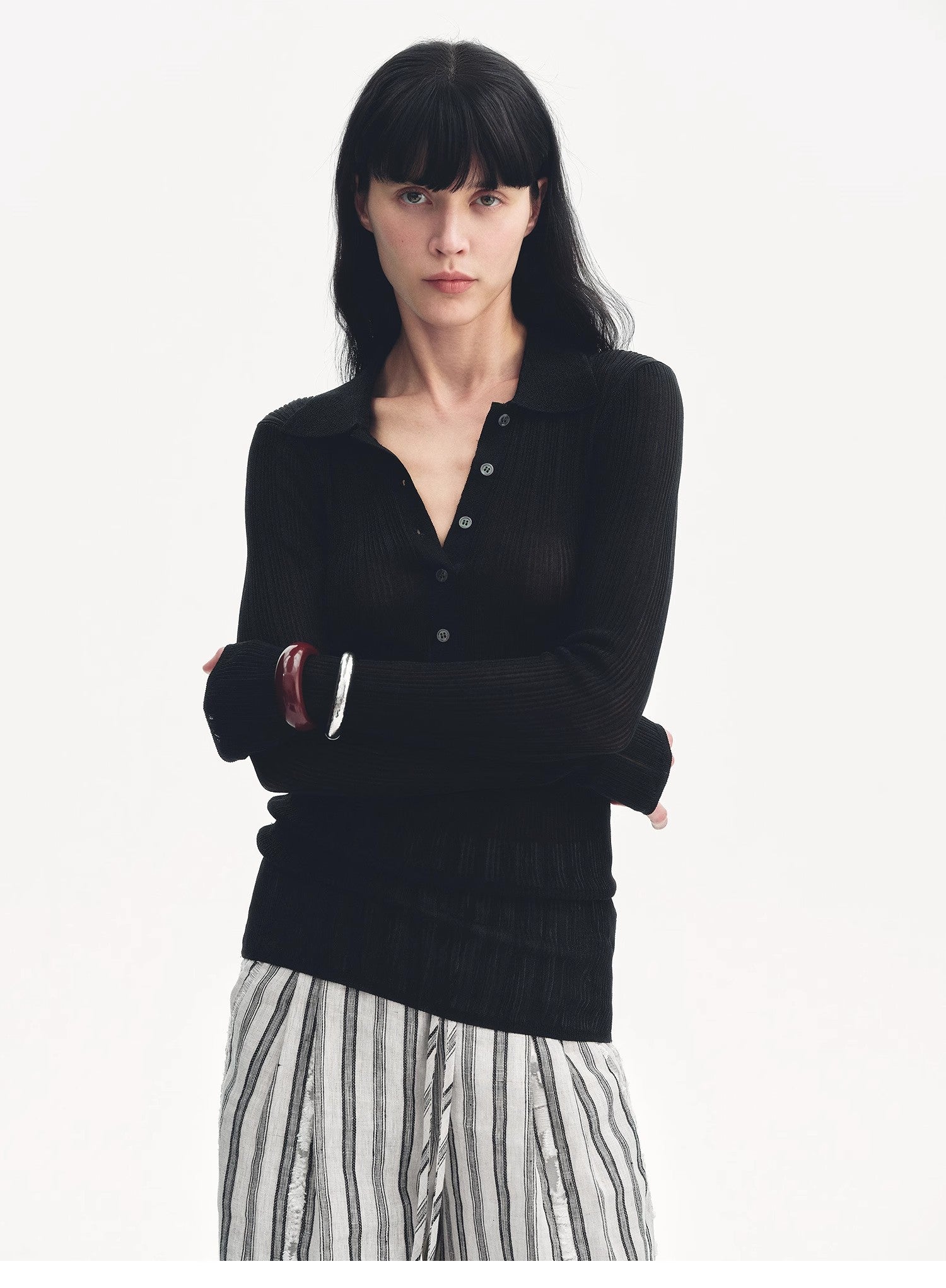 "Spring Inspiration" Retro Slim Fit POLO Neck Sweater-1