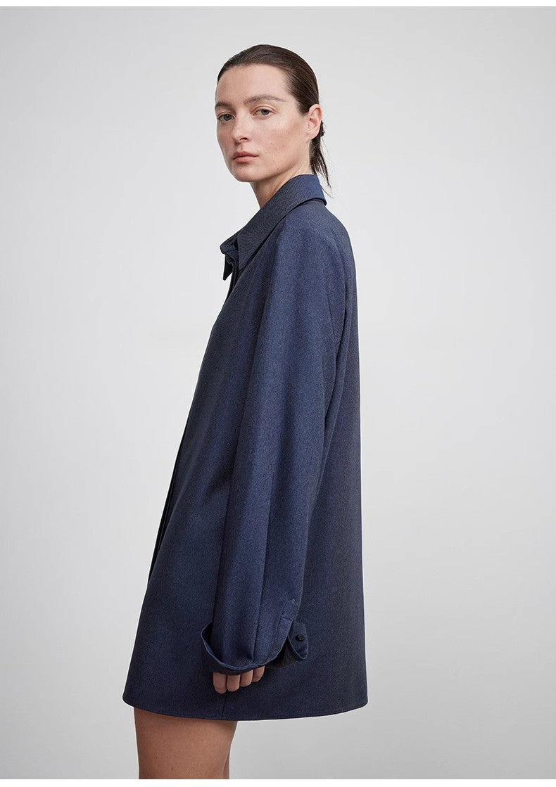 Long shirt with high-end drapey temperament top for women-3