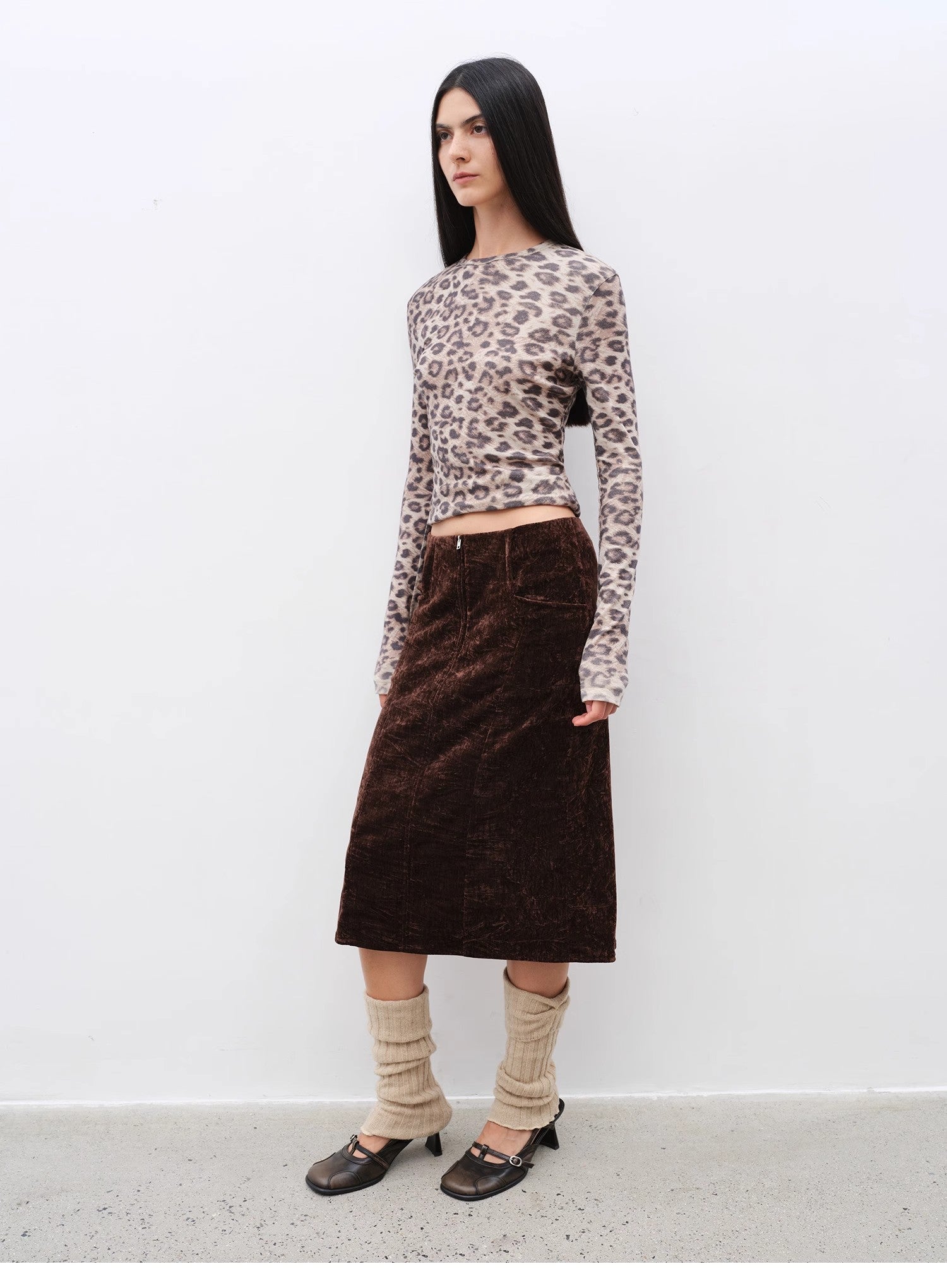 "Autumn Slumber" Unique Stylish Double-Sided Sherpa Textured Versatile Slimming Skirt-4