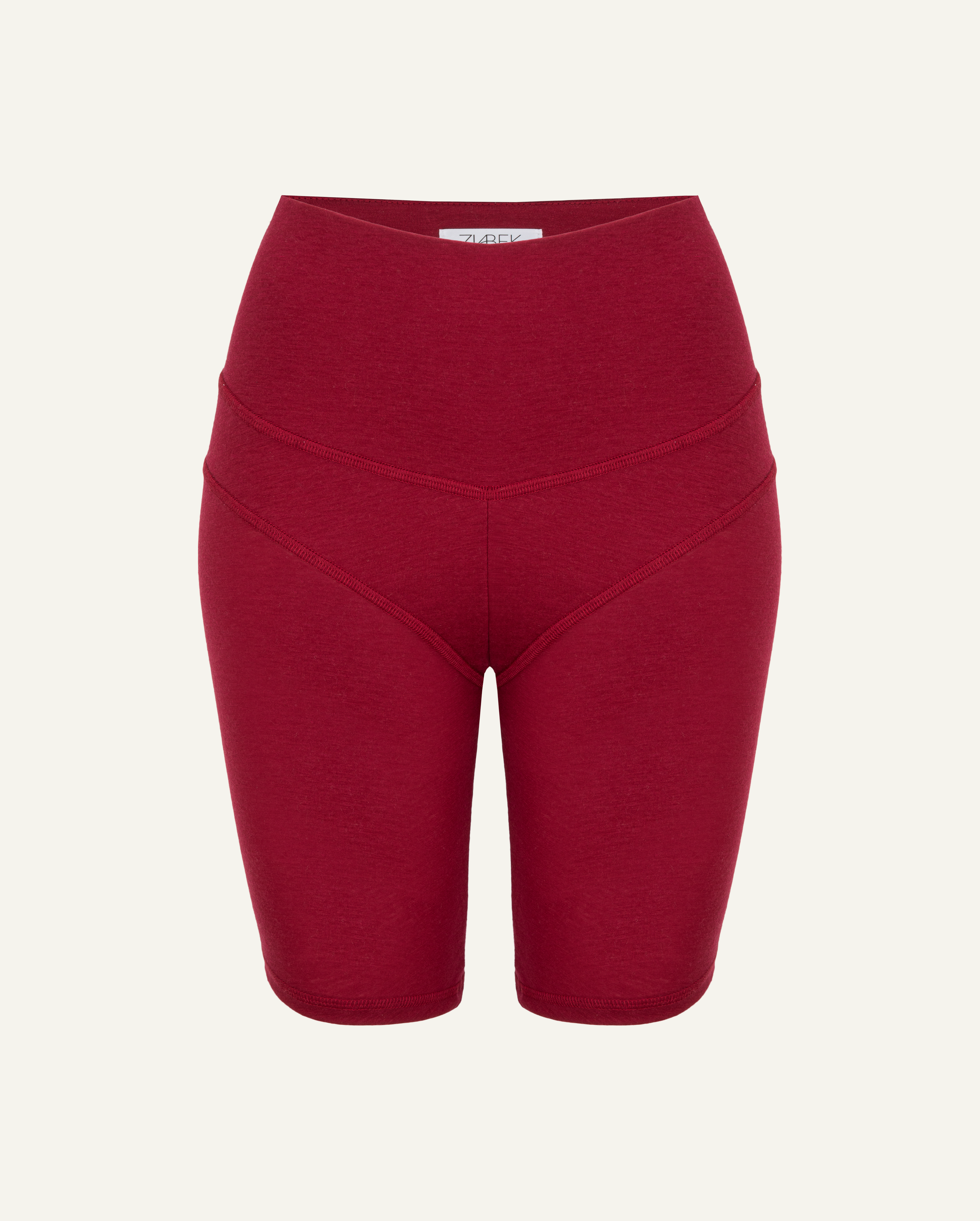 Women's Lyocell/Wool Sports Shorts - Burgundy-0