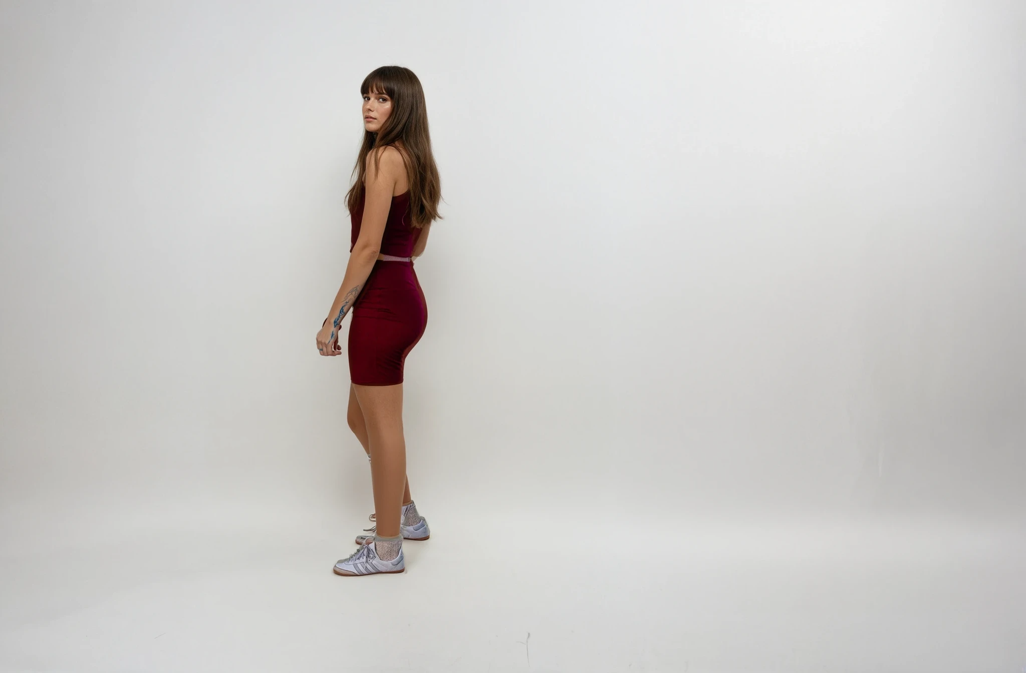 Women's Lyocell/Wool Sports Shorts - Burgundy-2