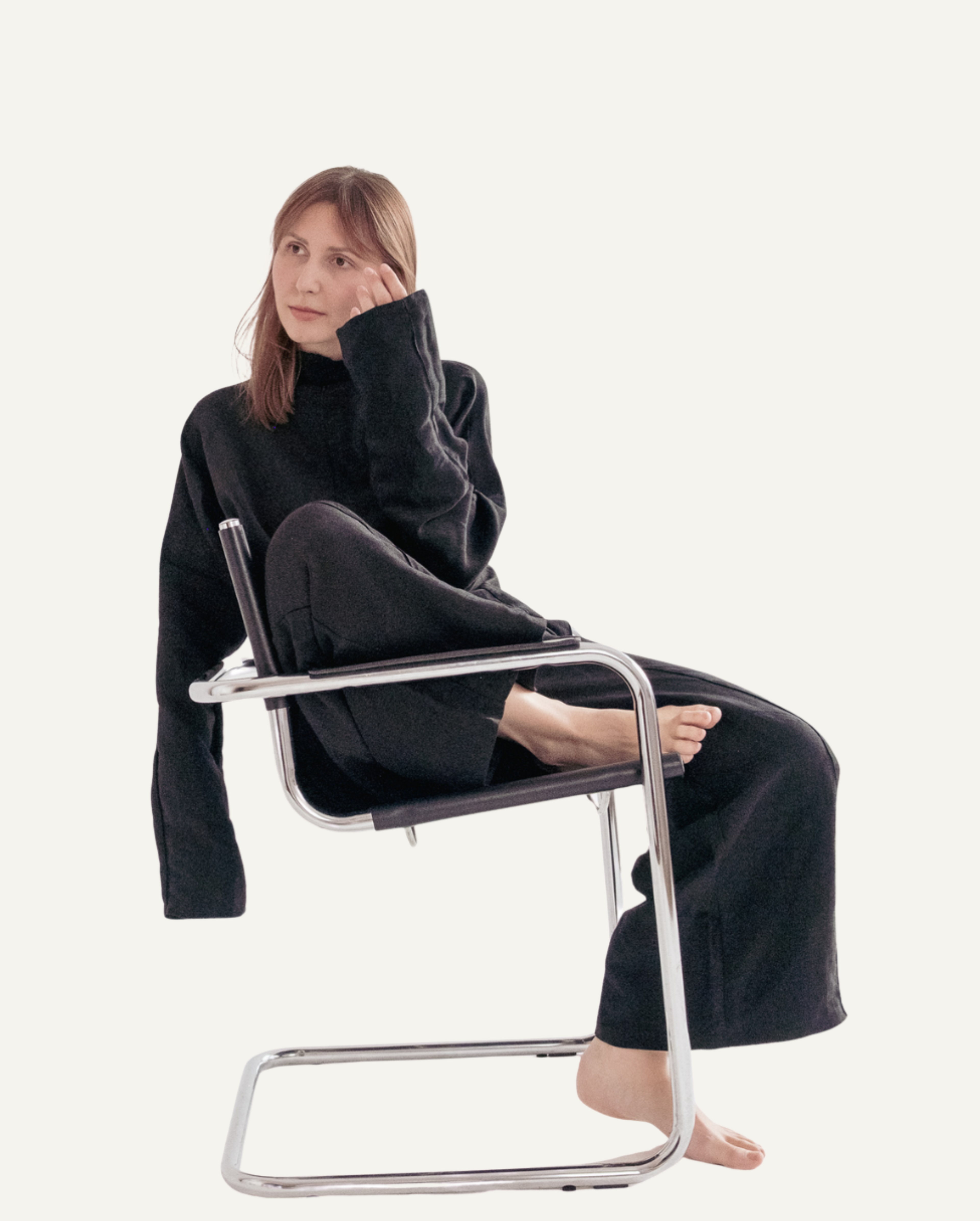 Silk/Linen Clothing Set - Black-0