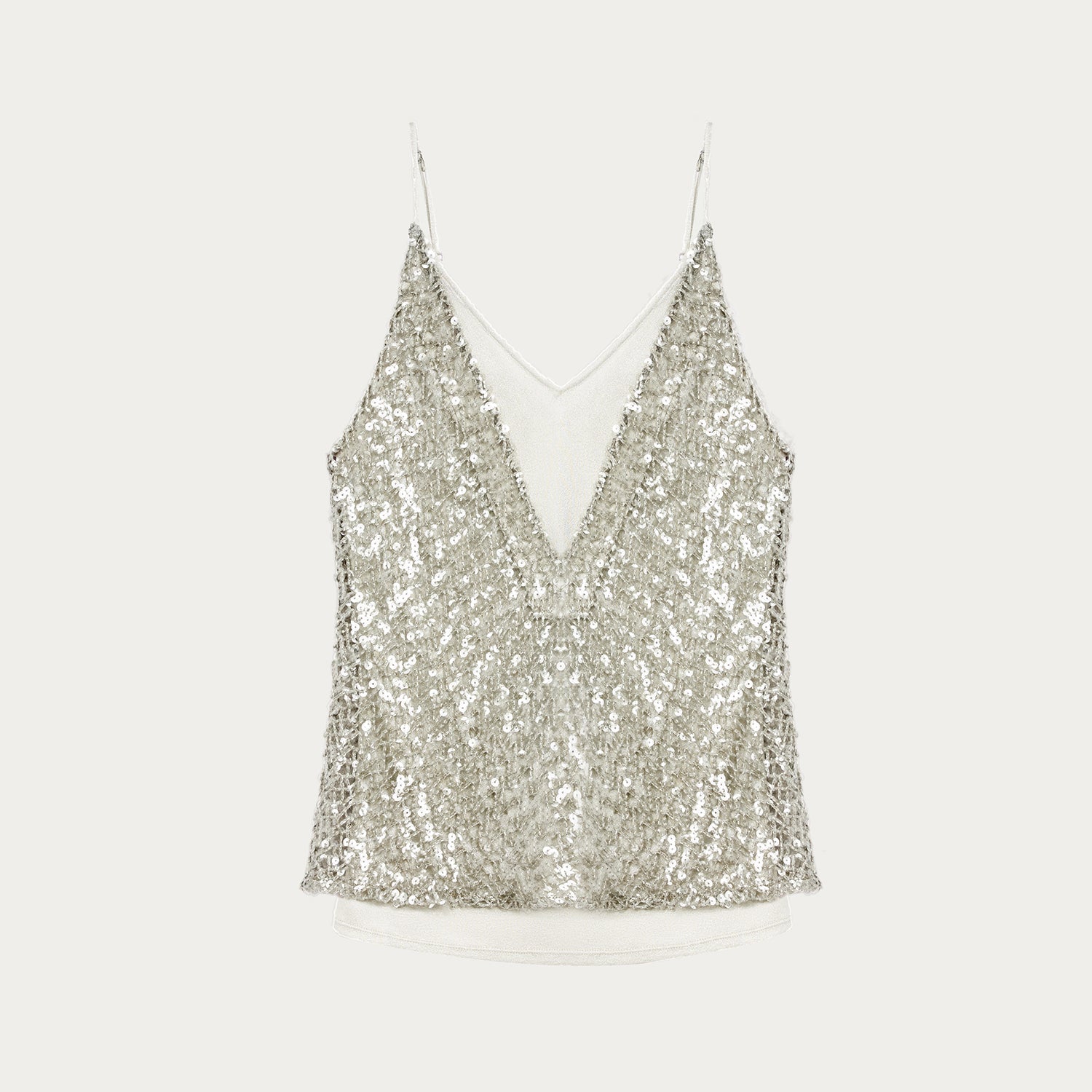 "Dream Catcher" Sequined Net Pattern Fake Two-Piece Deep V Waist Suspender Summer-5