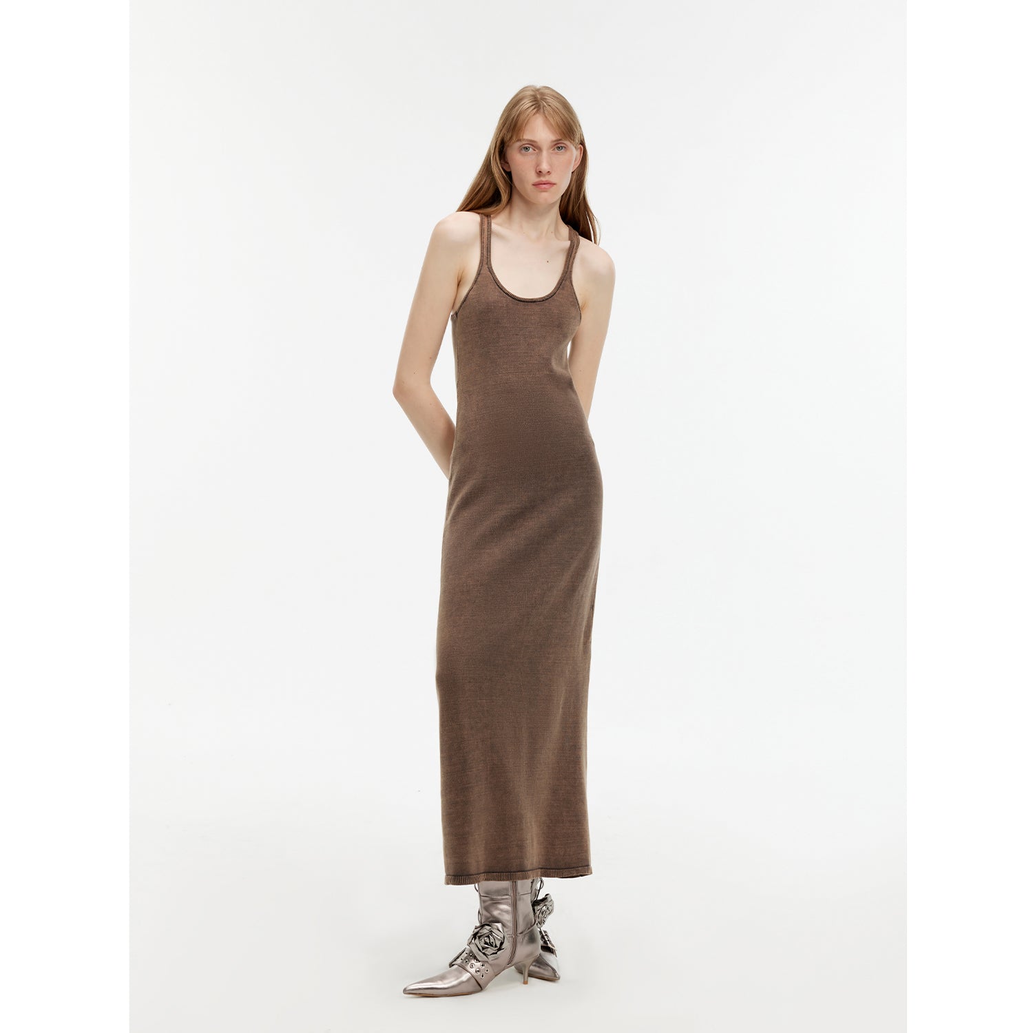 "Cool Girl Recipe" Luxury brand exclusive ferment-washed distressed vest dress-0