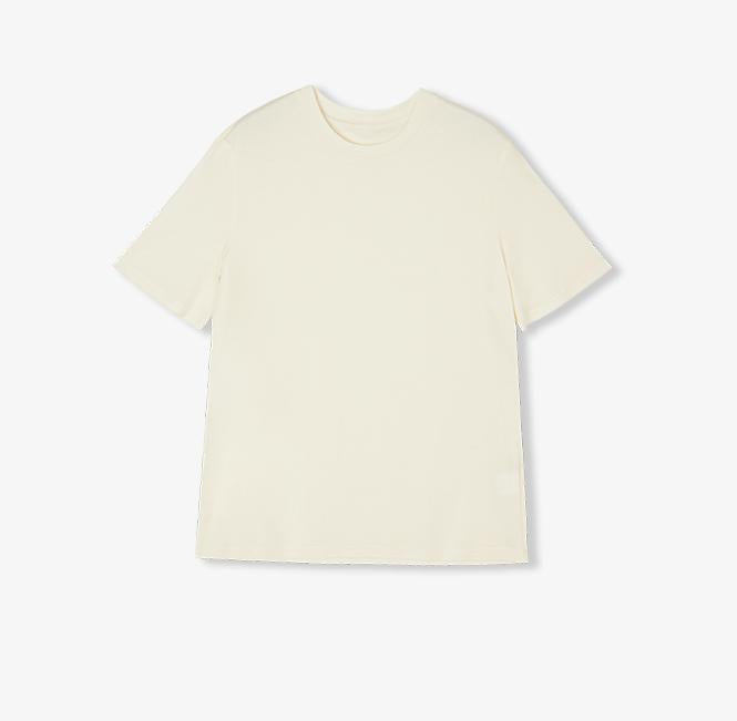 "Soft Cloud" 15.5mm cashmere loose and comfortable round neck versatile short-sleeved T-shirt for women-5