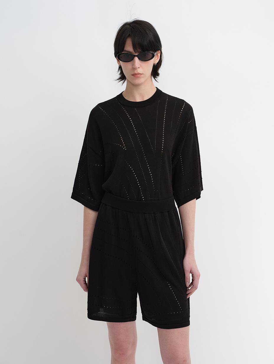 Customized Acetate Cotton Geometric Linen Knitted Suit-0