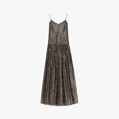 "Floating Lights" Retro Paisley Print Silk Holiday Sling Dress-5