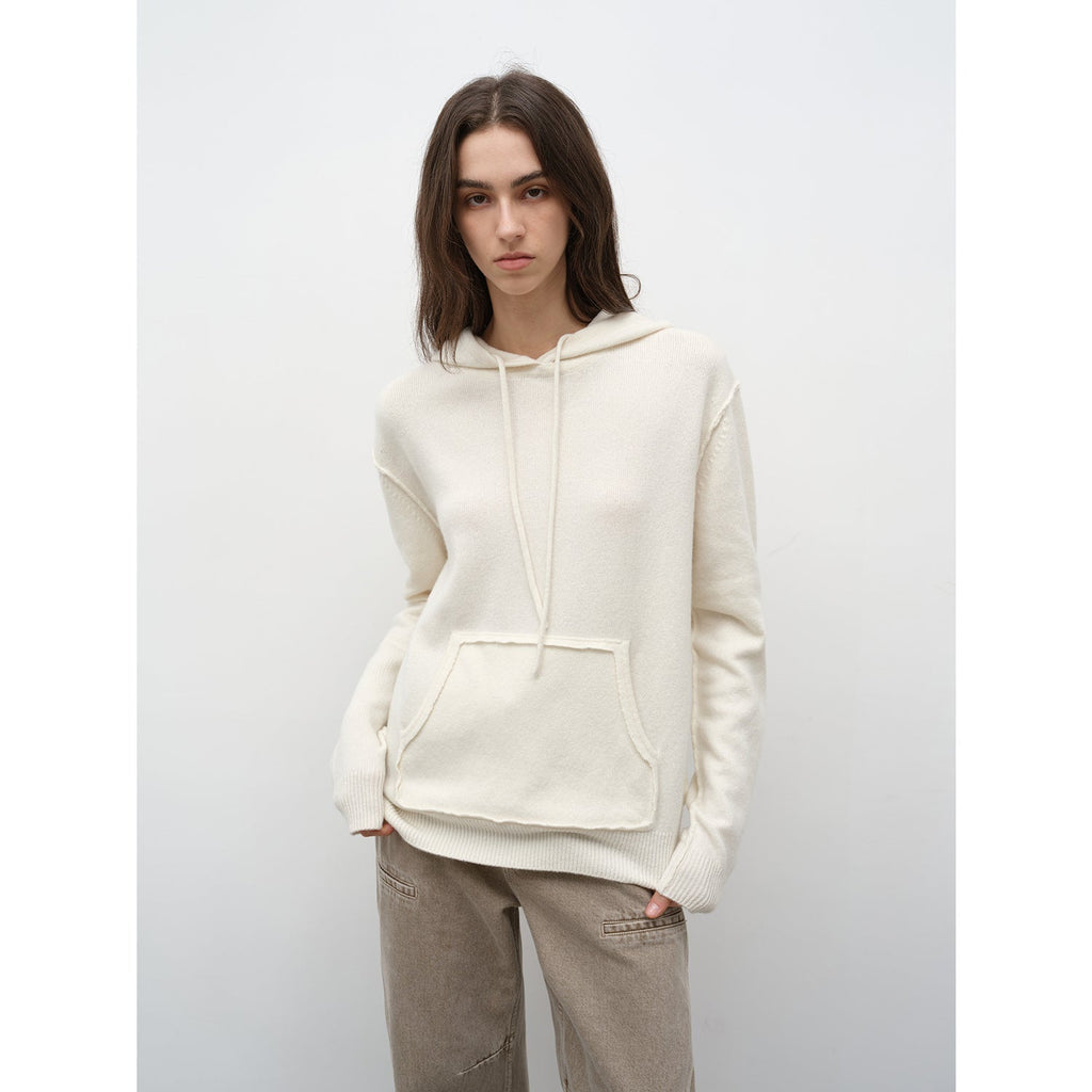 "Relaxed Encounter" Stylish Casual Sports Wool Knit Hoodie and Straight-Leg Leisure Pants Set-5