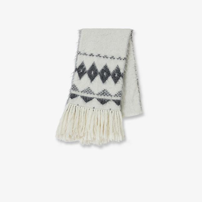 Nepal alpaca wool color clashing jacquard tassel scarf women winter warm shawl 190*27-4