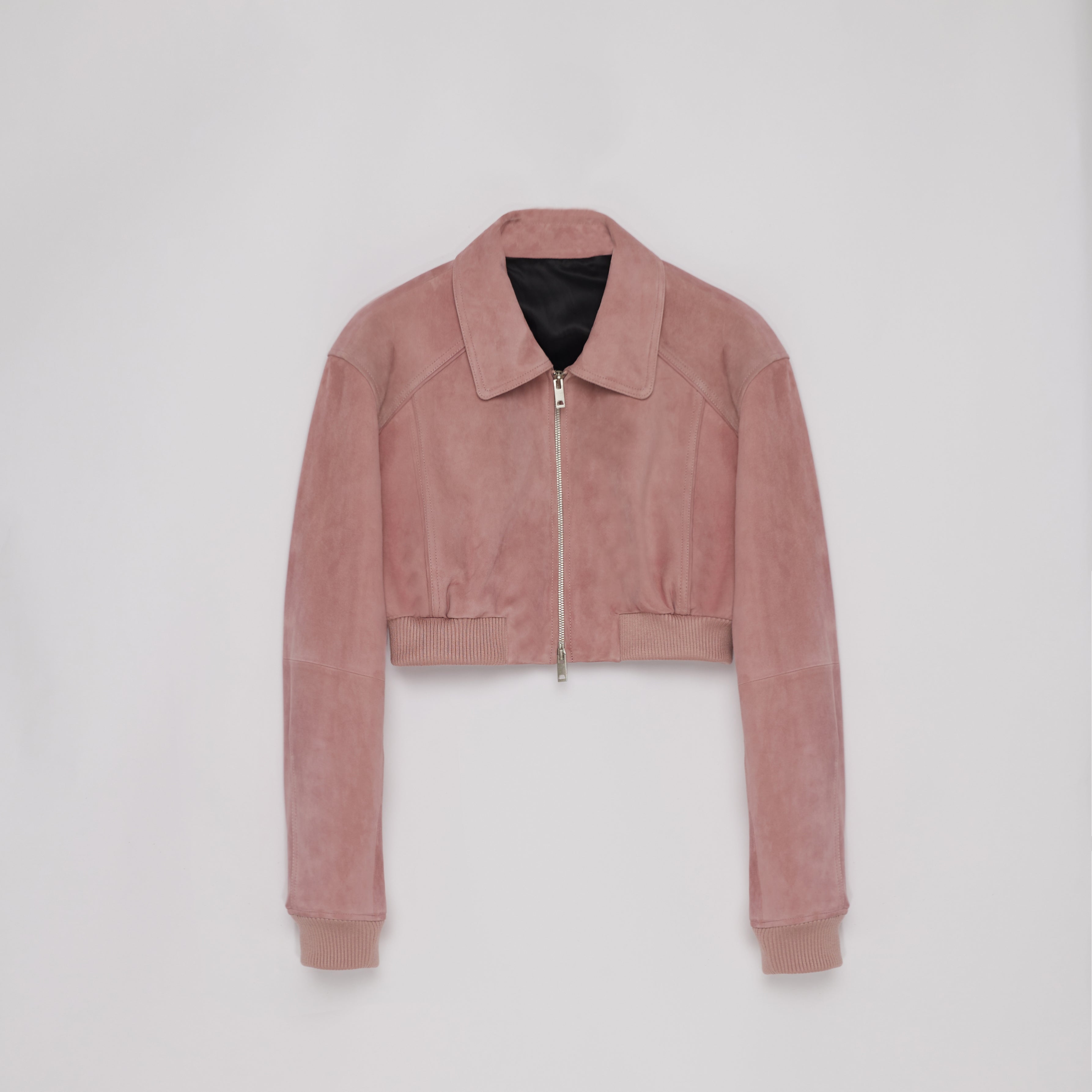 "Witch Game" Retro  Classic Stand Up Sheep Leather Short Jacket-5