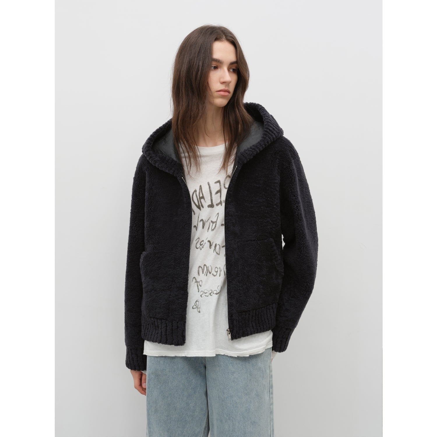 Bad boy hooded merino sheepskin jacket-6