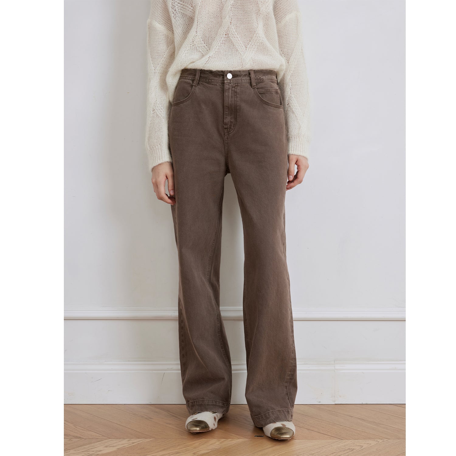 "Meteorite Fragments" Street Sense American Vintage Washed Straight Leg Jeans-6