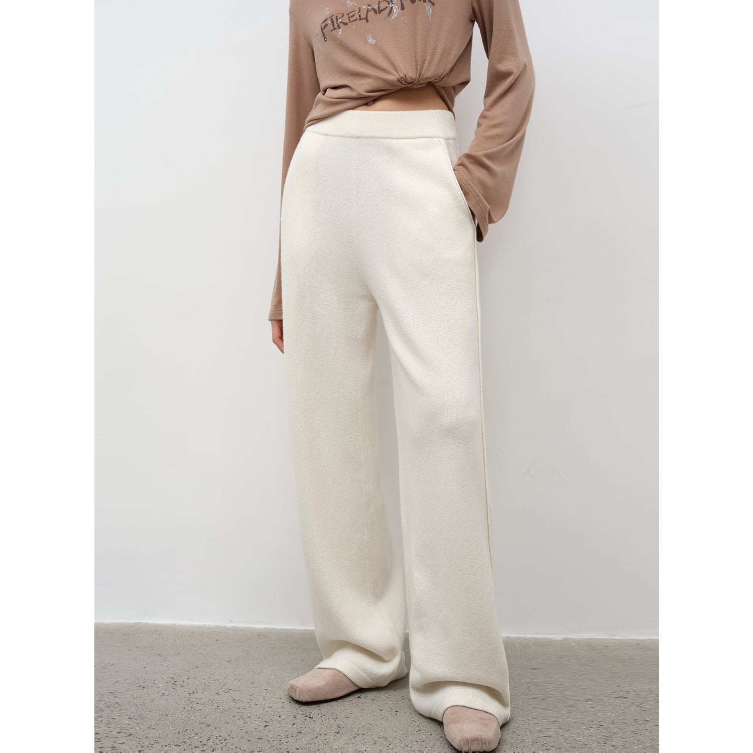 "Relaxed Encounter" Stylish Casual Sports Wool Knit Hoodie and Straight-Leg Leisure Pants Set-6