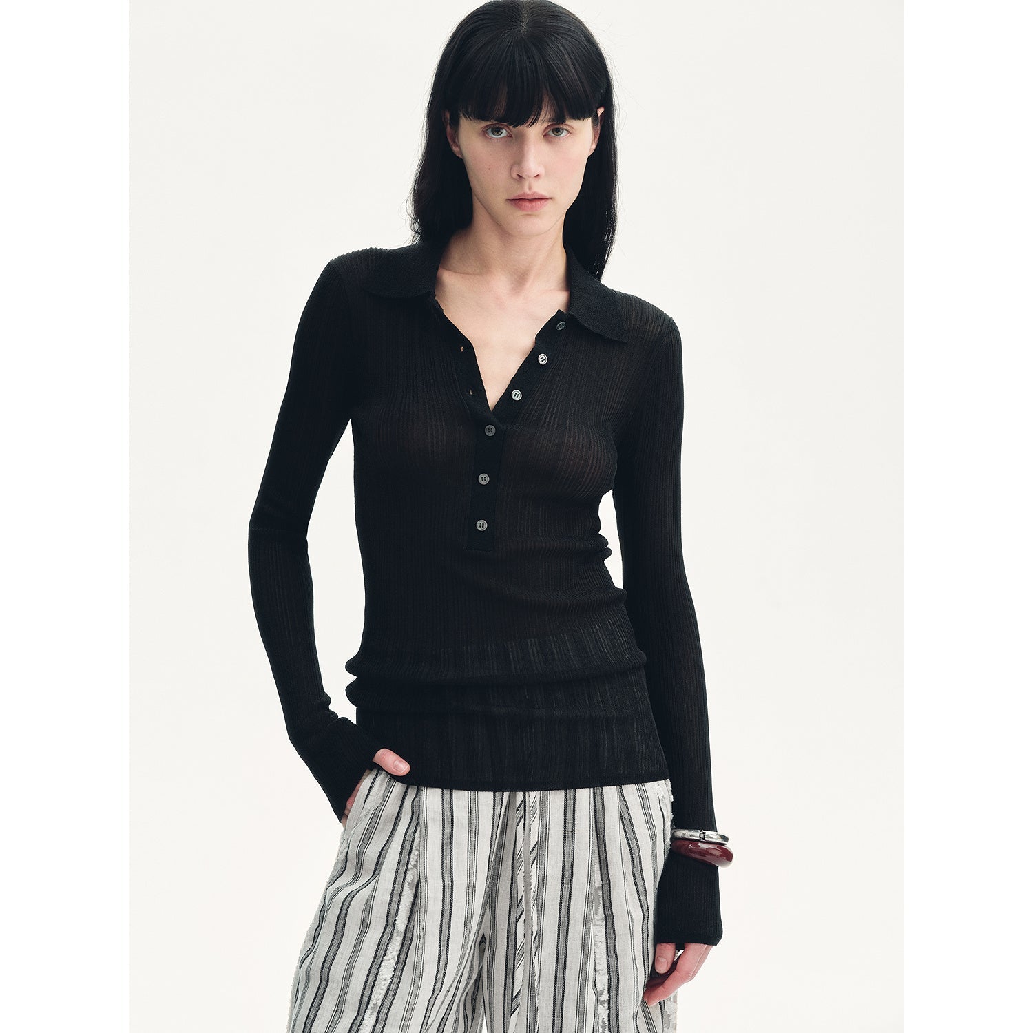 "Spring Inspiration" Retro Slim Fit POLO Neck Sweater-4