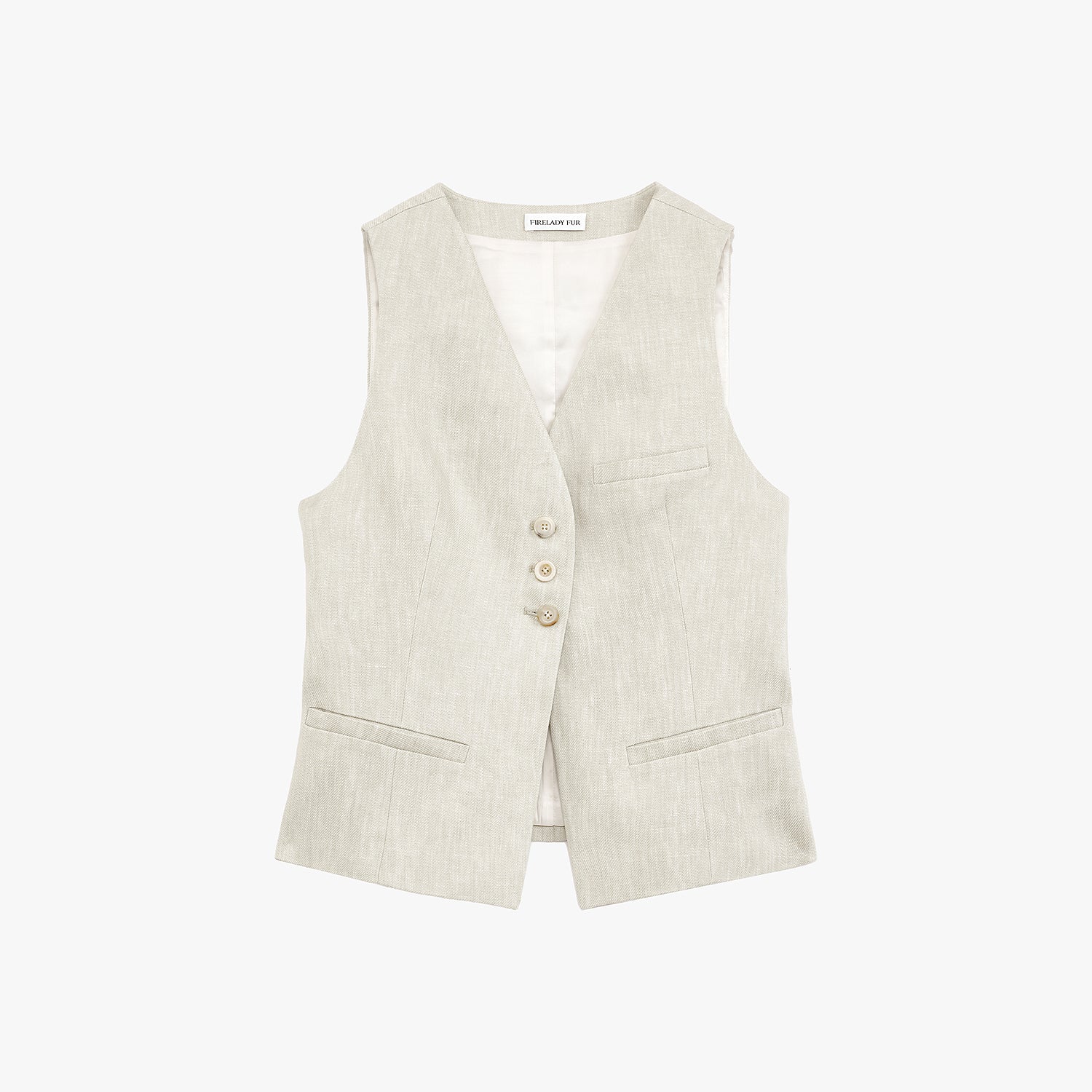 "Old Money Space" Linen draped vest and straight trousers suit-5