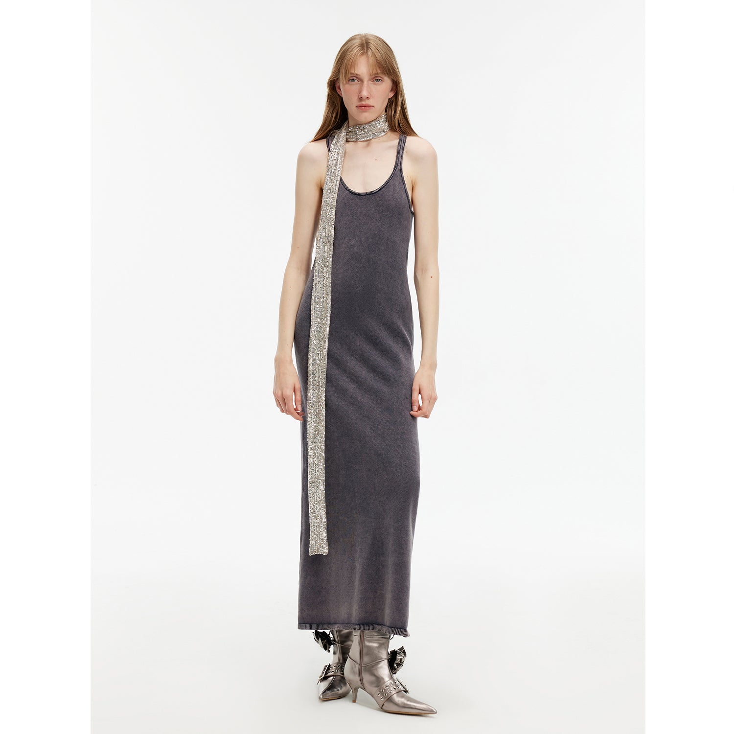 "Cool Girl Recipe" Luxury brand exclusive ferment-washed distressed vest dress-6