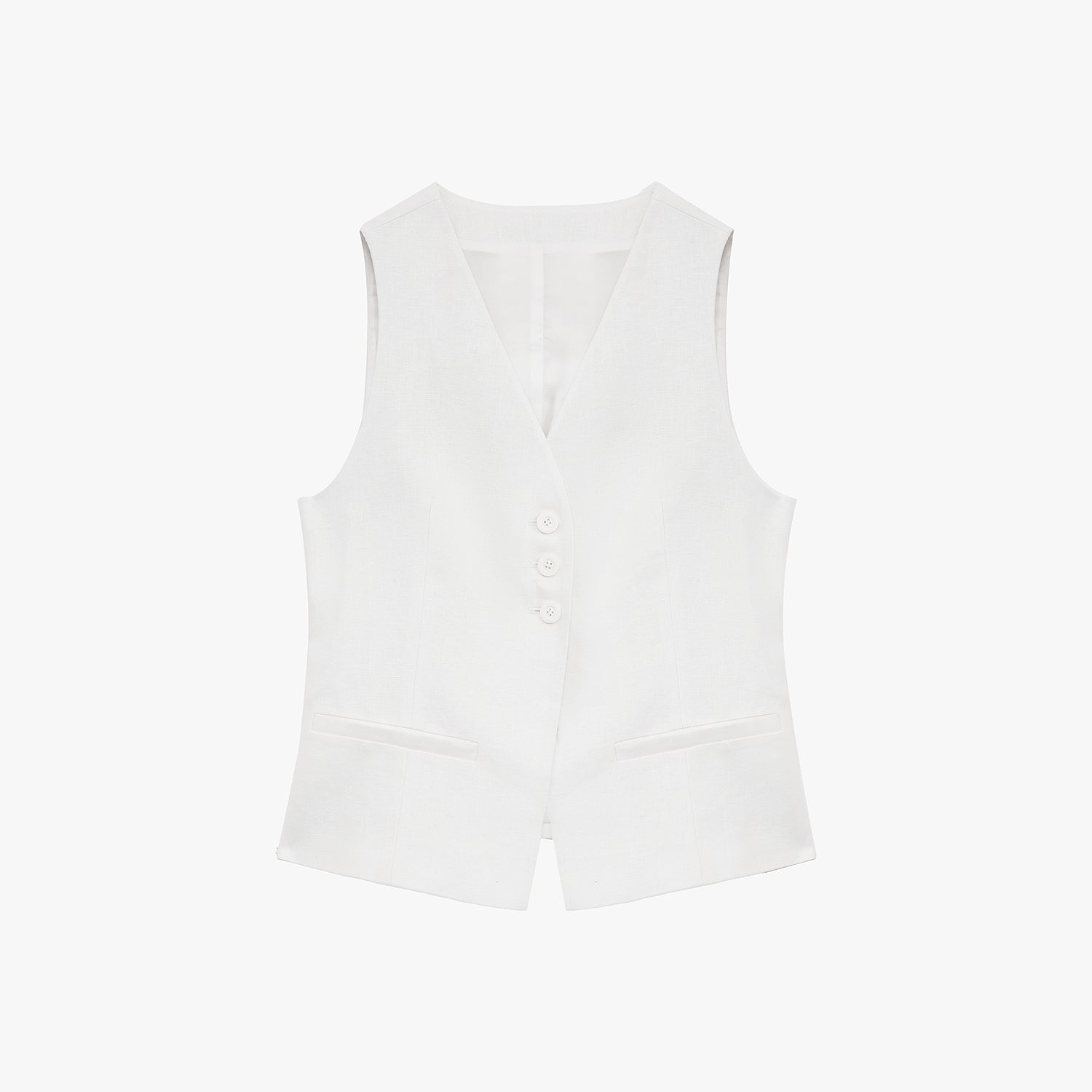"Old Money Space" Linen draped vest and straight trousers suit-7