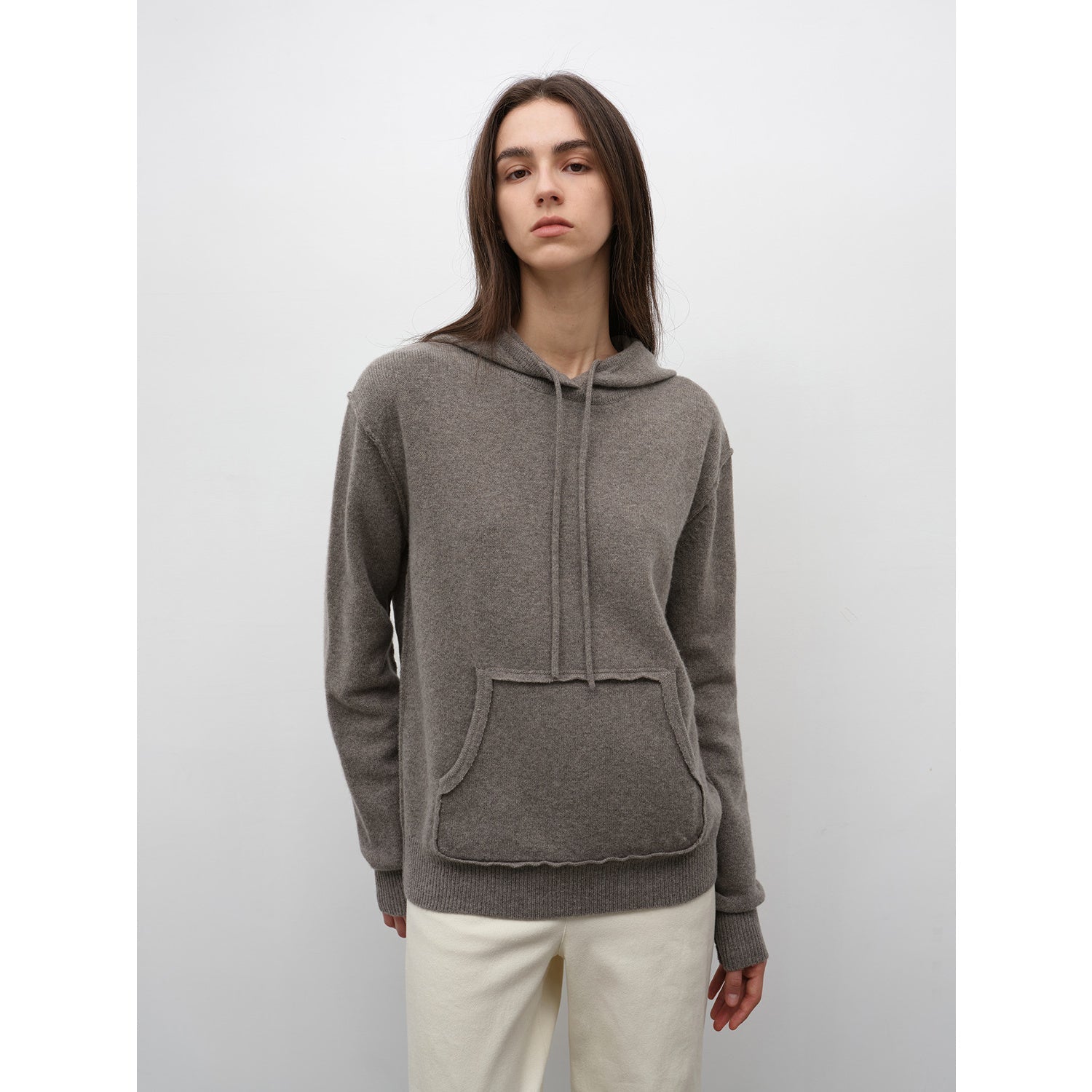 "Relaxed Encounter" Stylish Casual Sports Wool Knit Hoodie and Straight-Leg Leisure Pants Set-9