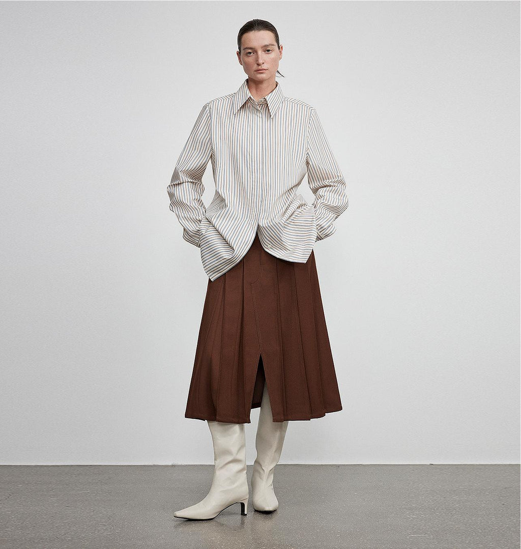 Long shirt with high-end drapey temperament top for women-6