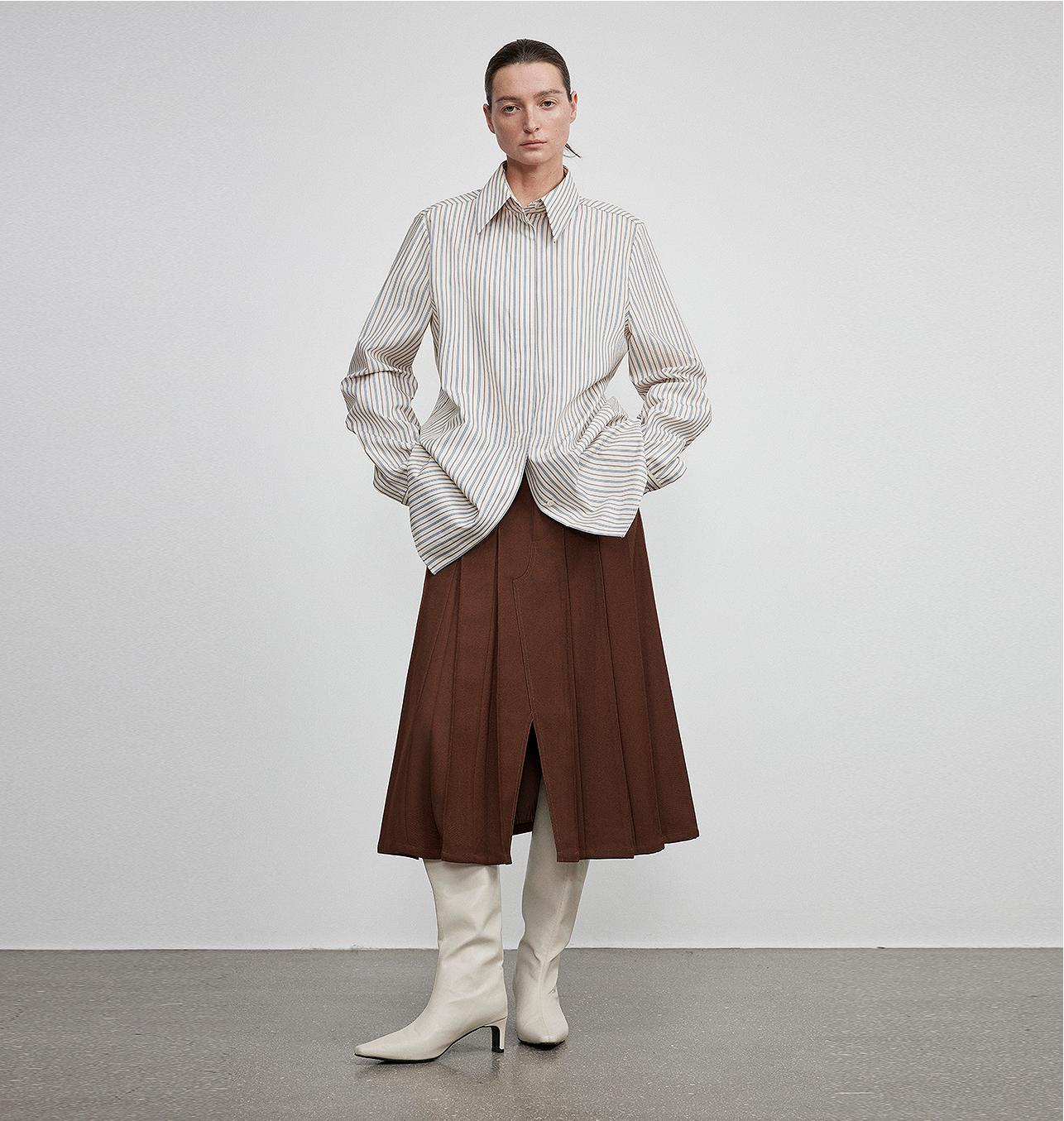 Long shirt with high-end drapey temperament top for women-6