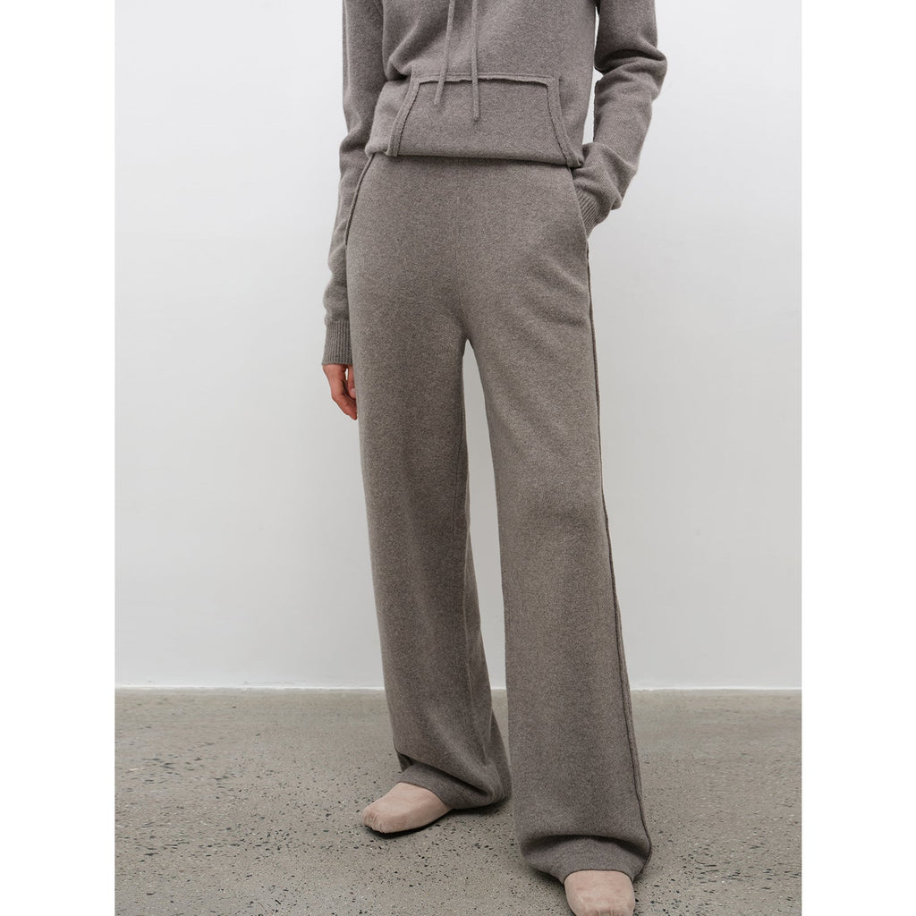 "Relaxed Encounter" Stylish Casual Sports Wool Knit Hoodie and Straight-Leg Leisure Pants Set-10