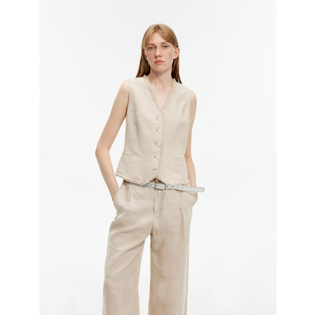 "Diary of an Old Friend" Customized Breathable Ramie Oversize Suit Vest Set-10
