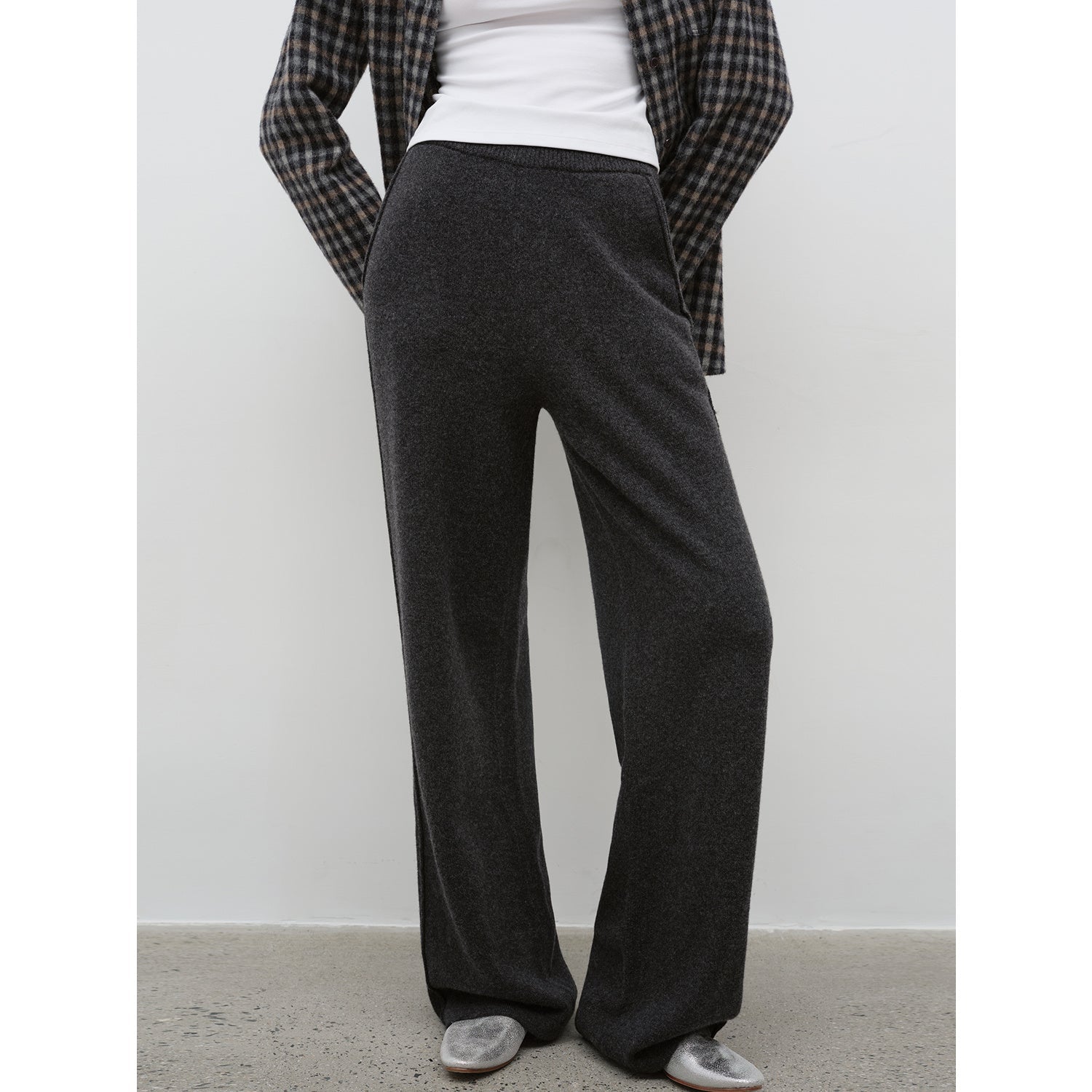 "Relaxed Encounter" Stylish Casual Sports Wool Knit Hoodie and Straight-Leg Leisure Pants Set-12