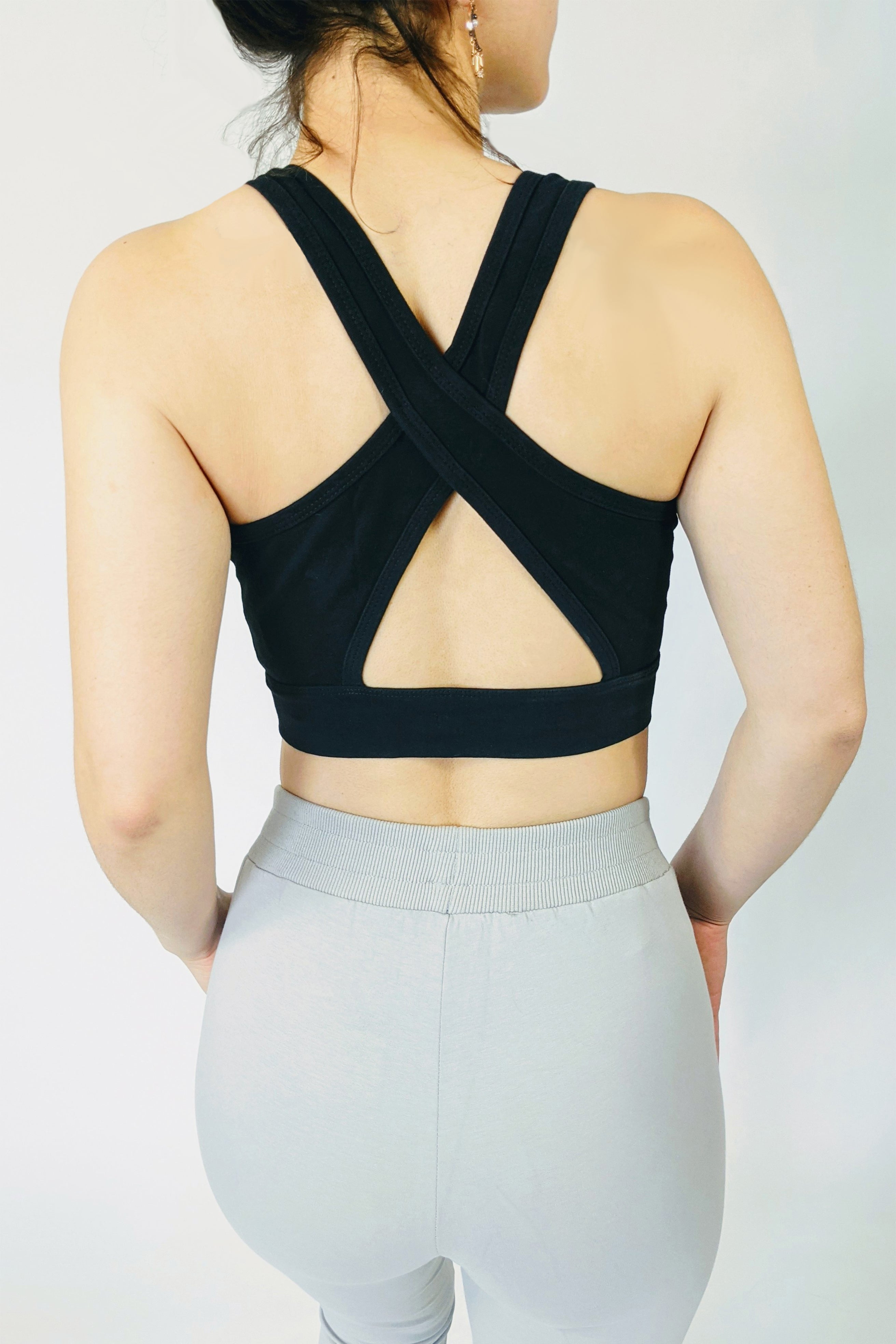 Black Organic Cotton Bra-4